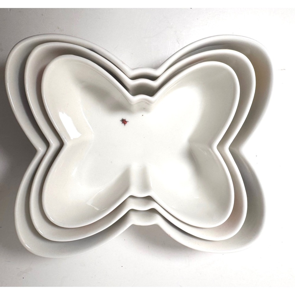Lenox Butterfly Meadow Nesting Bowls Set of 3 Porcelain Butterfly Shaped RETIRED